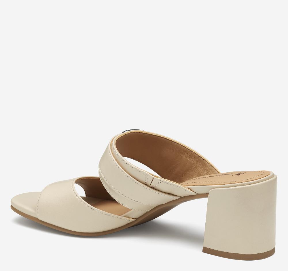 Johnston & Murphy Everly Buckle Slide Bone Calfskin