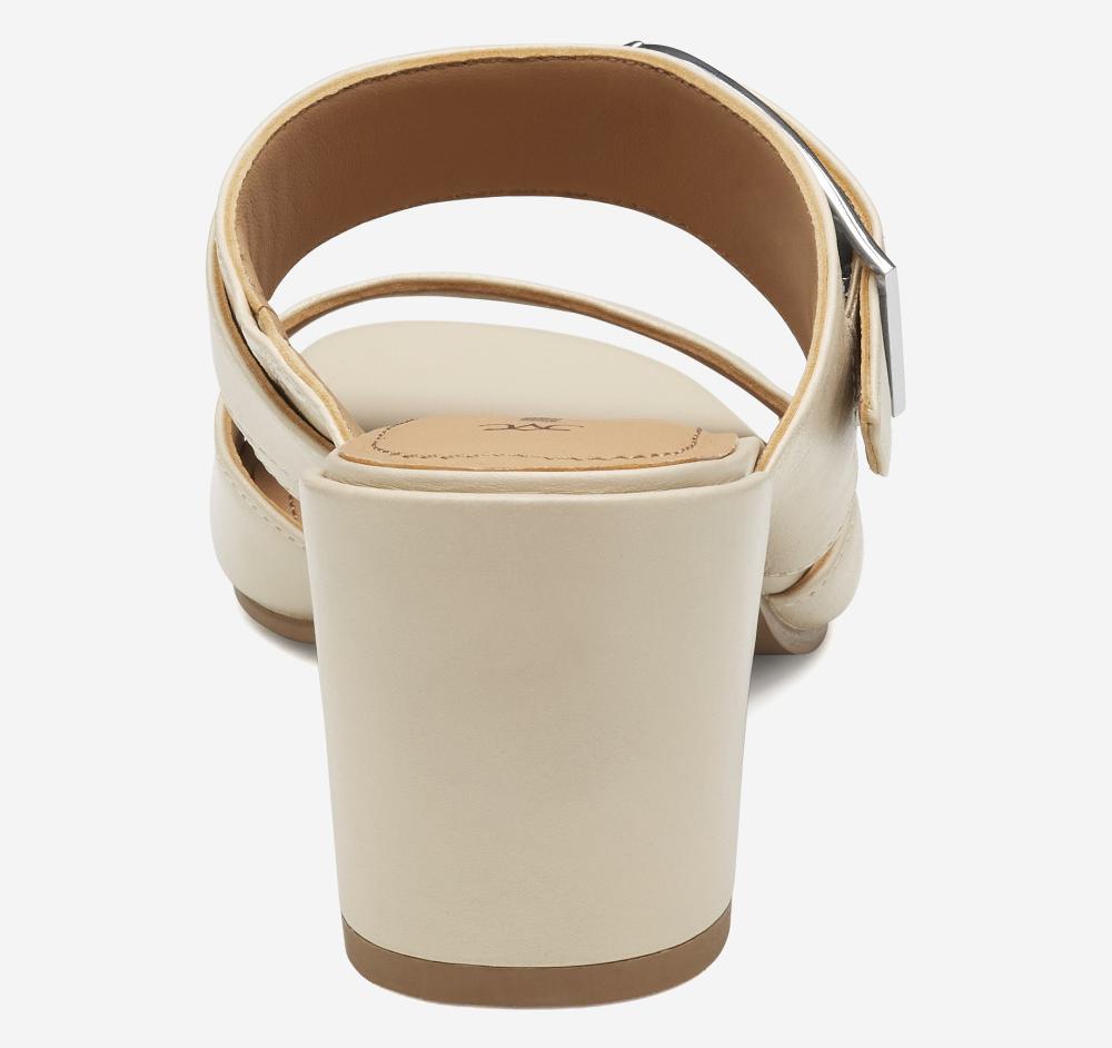 Johnston & Murphy Everly Buckle Slide Bone Calfskin