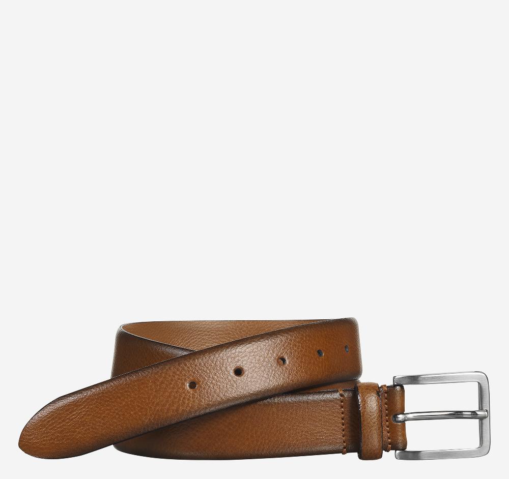 johnston & murphy Feather-Edge Dress Belt Tan