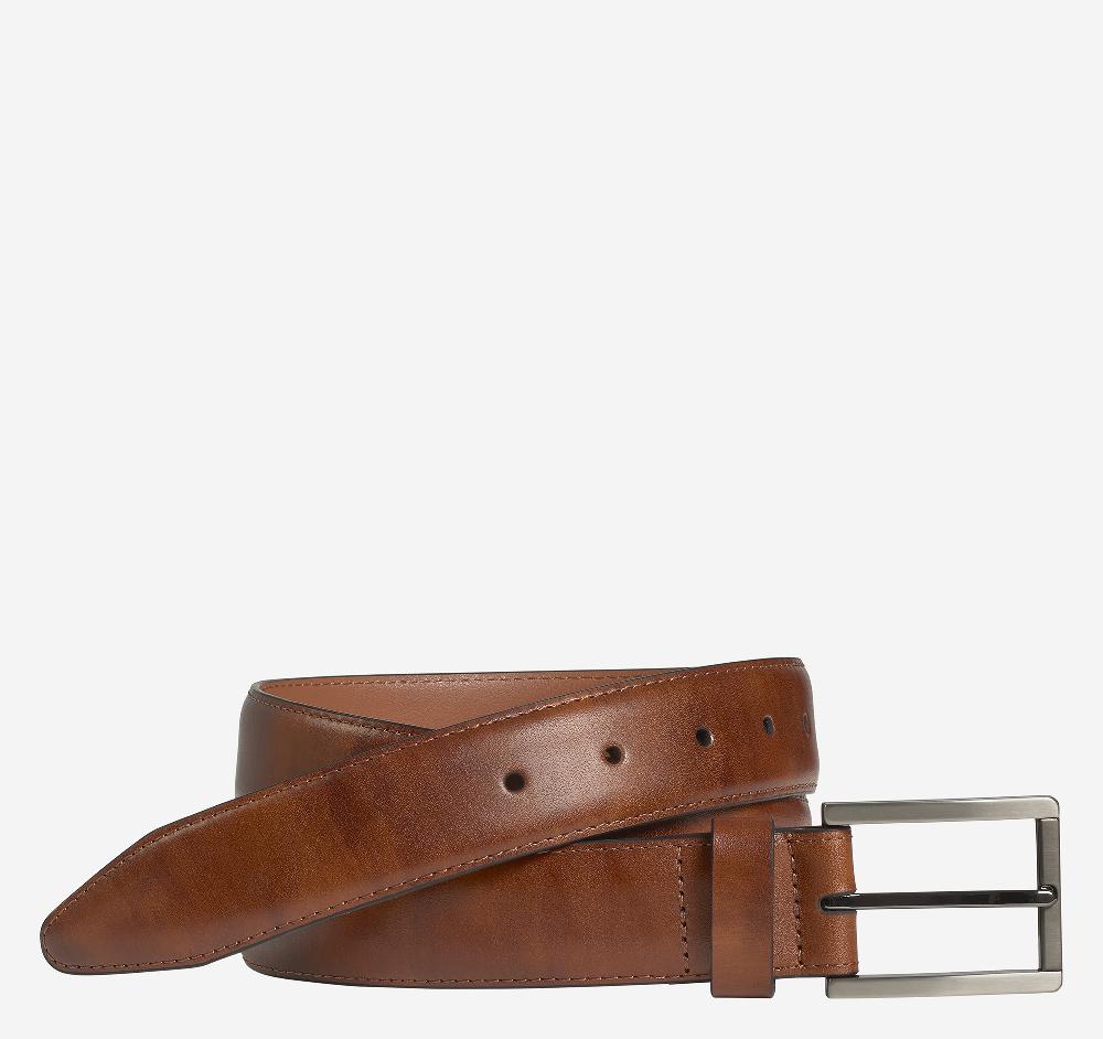 johnston & murphy Feather Edge Tonal Belt Brown