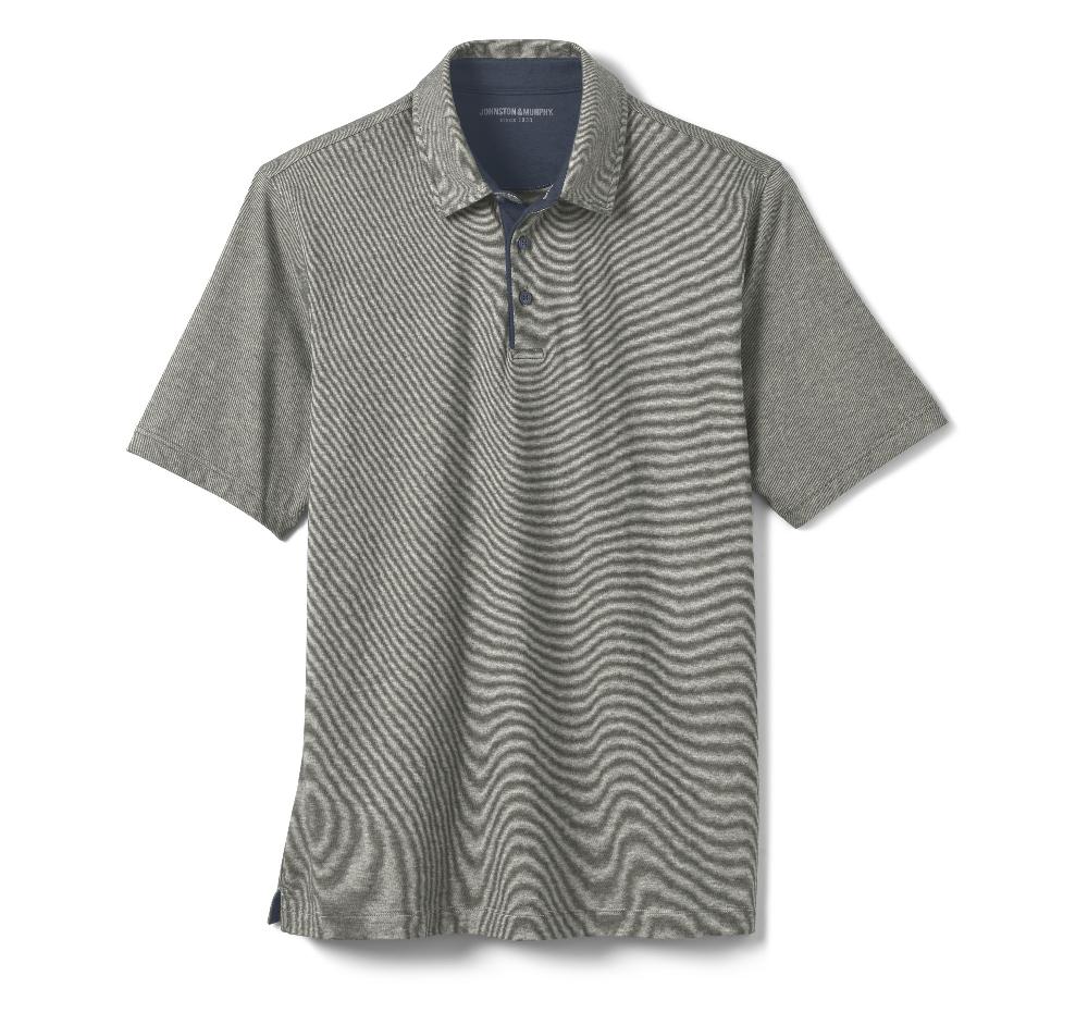 Johnston & Murphy Fine Stripe Polo Tan