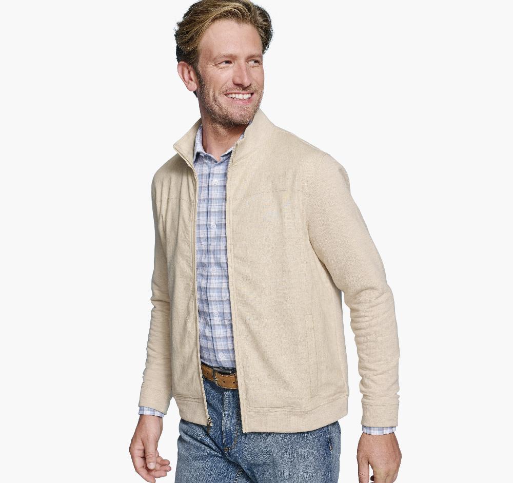 johnston & murphy Full-Zip Knit Jacket Tan