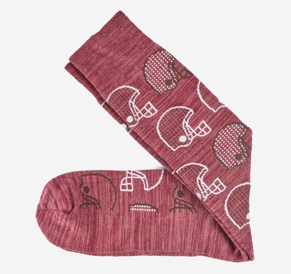 johnston & murphy Game Day Football Socks Burgundy