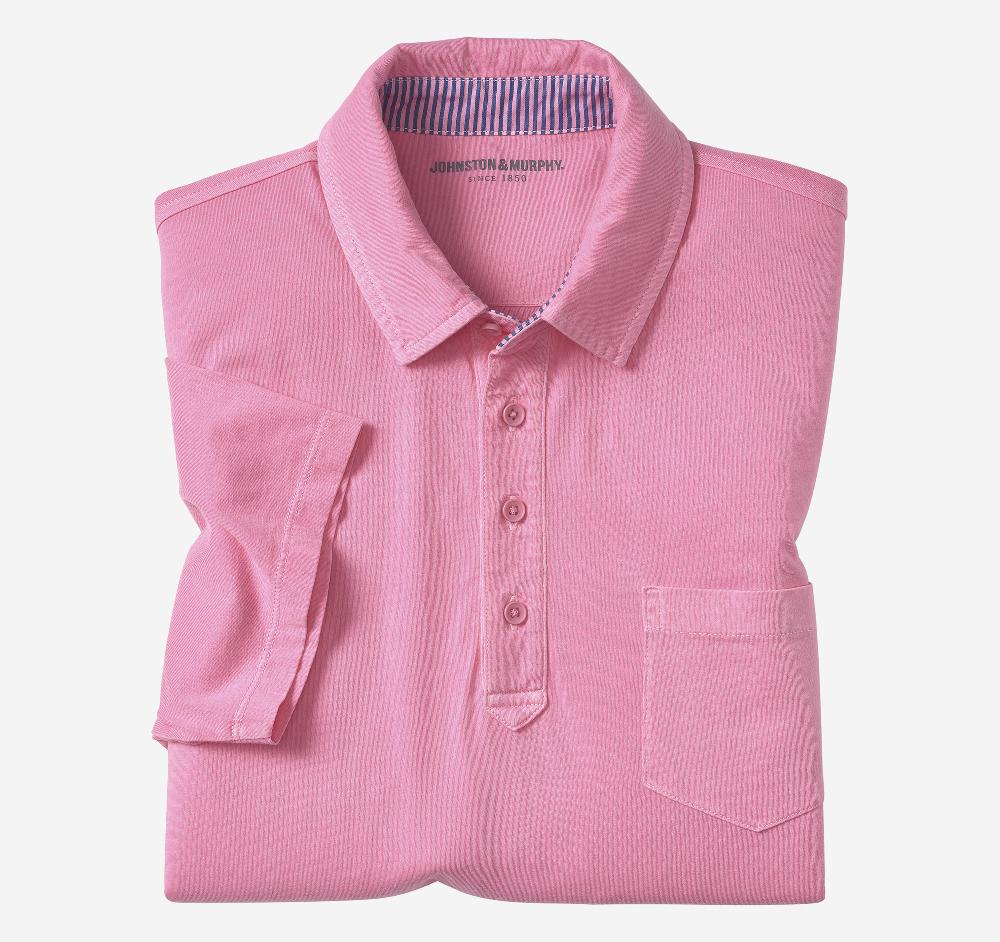 johnston & murphy Garment Dyed Polo Pink