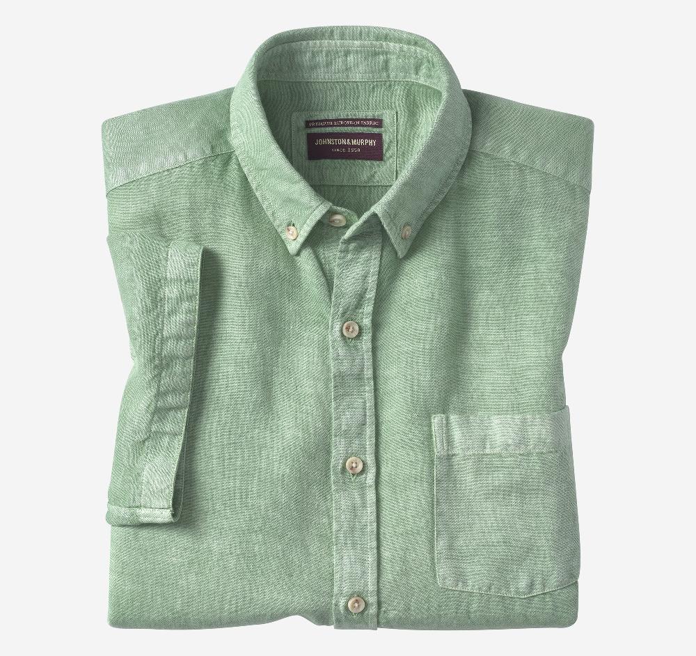 johnston & murphy Garment Dyed Shirt Green