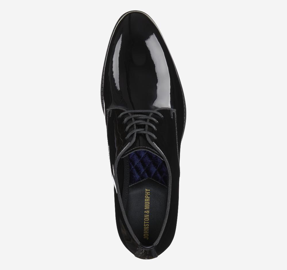 Johnston & Murphy Gavney Plain Toe Black Patent