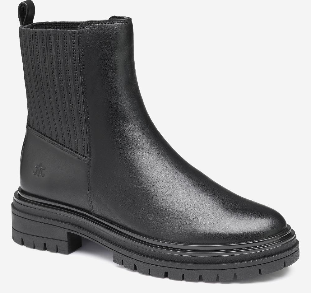 johnston & murphy Gianna Gore Boot Black Full Grain
