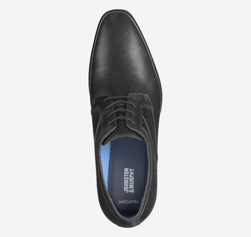 Johnston & Murphy Gibbons Plain Toe Black Full Grain