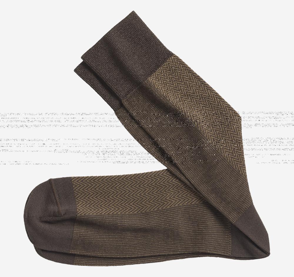 johnston & murphy Herringbone Panel Socks Brown