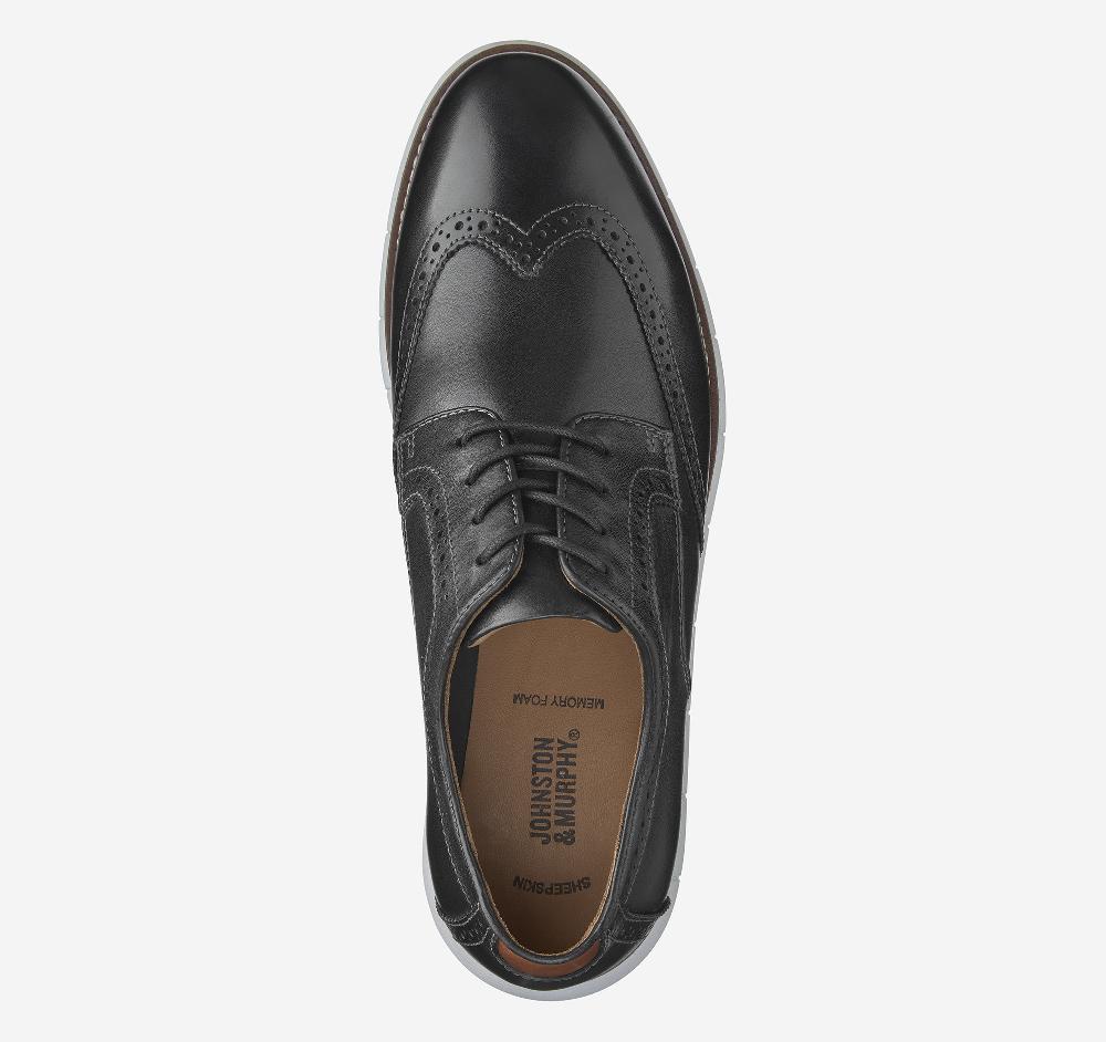 Johnston & Murphy Holden Wingtip Black Full Grain