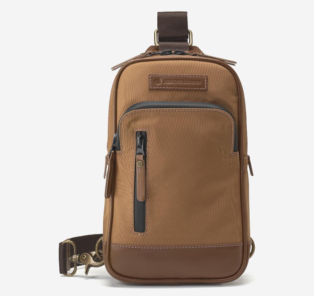 Johnston & Murphy Hudson Waterproof Sling Bag Cognac