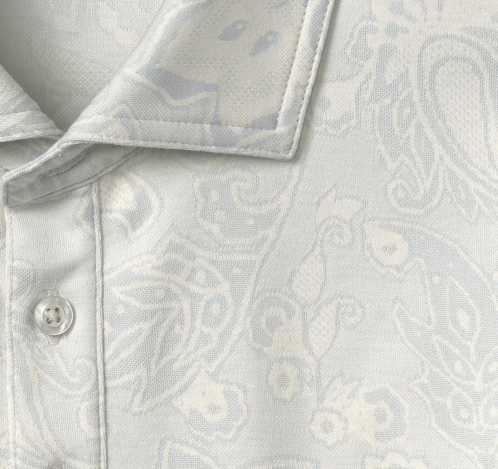 Johnston & Murphy Jacquard Polo Light Gray Paisley