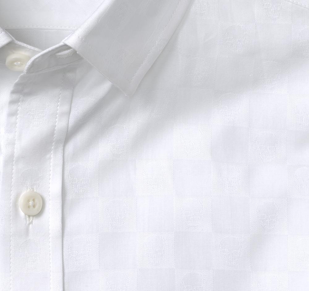 Johnston & Murphy Jacquard Shirt White Skull