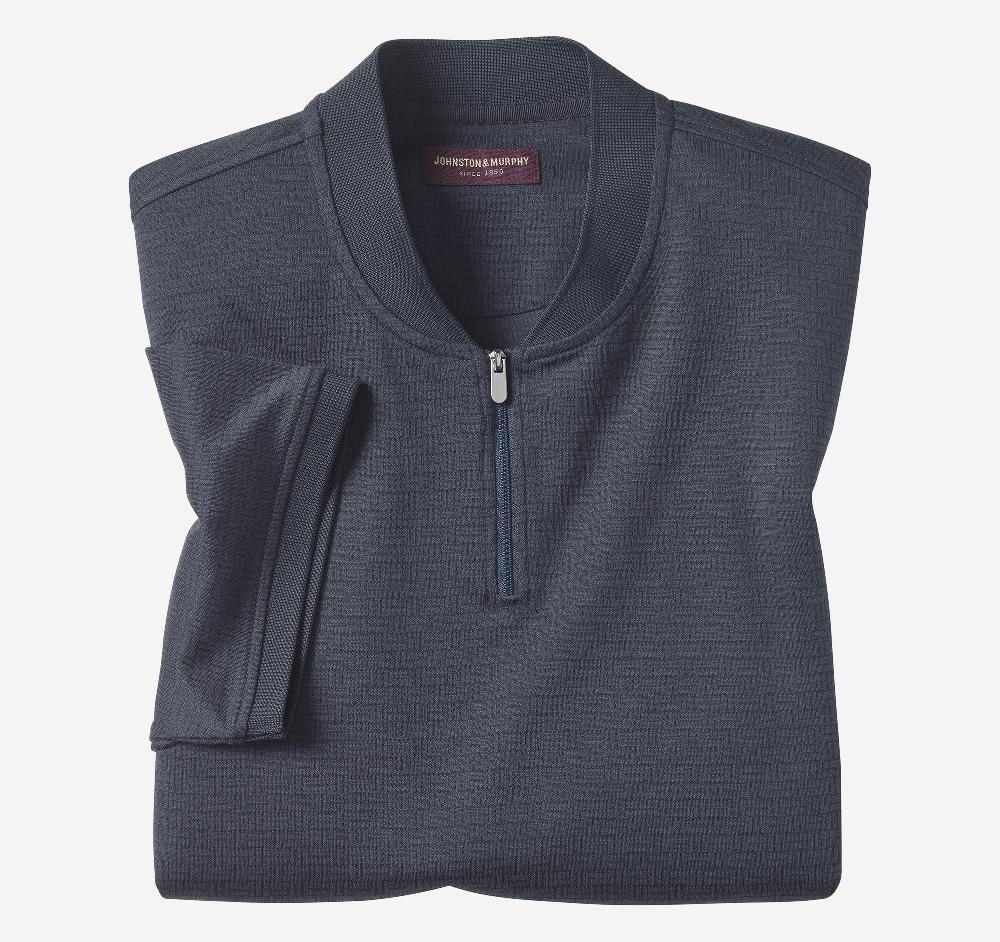 johnston & murphy Jacquard Zip Polo Navy