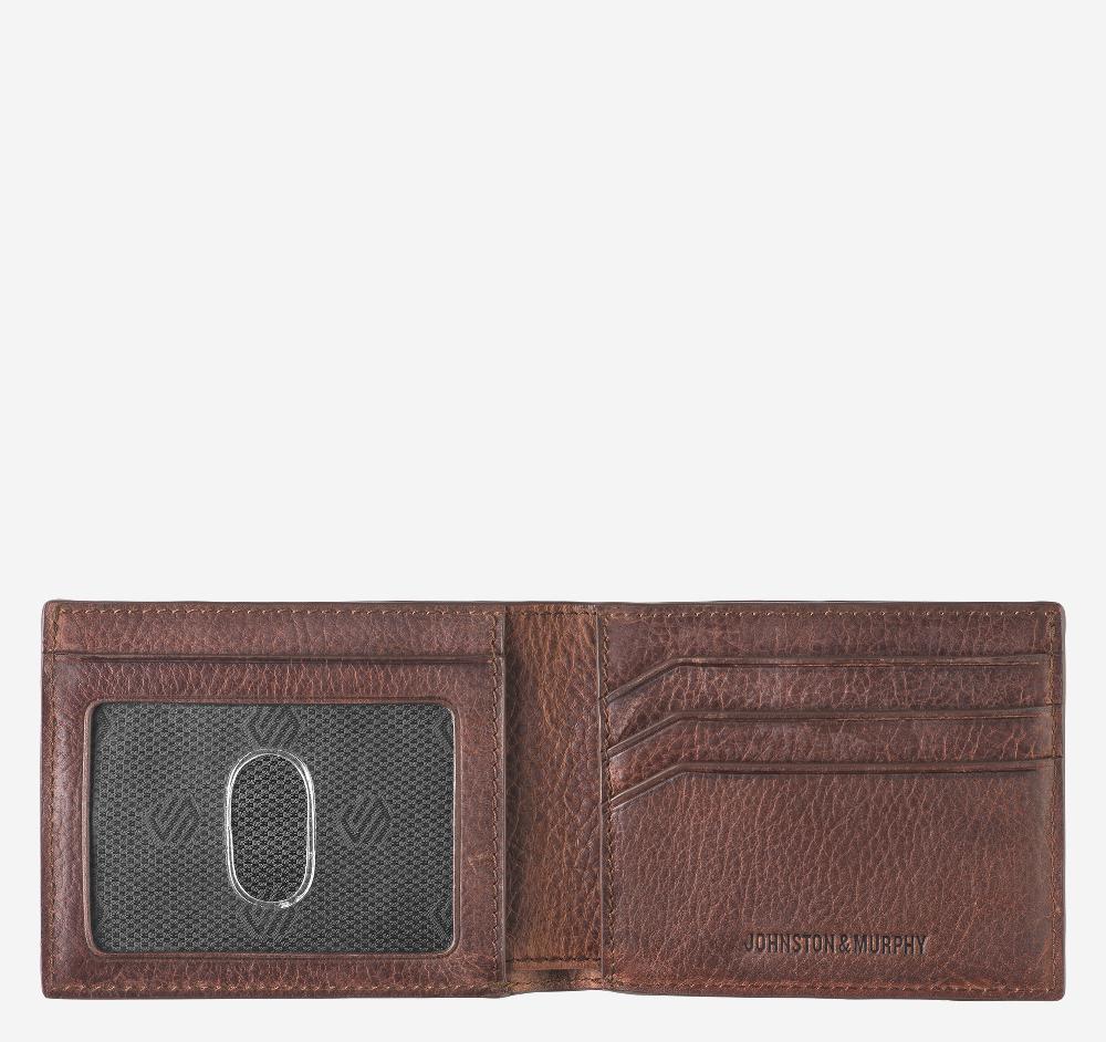 Johnston & Murphy Kingston Billfold Wallet Mahogany