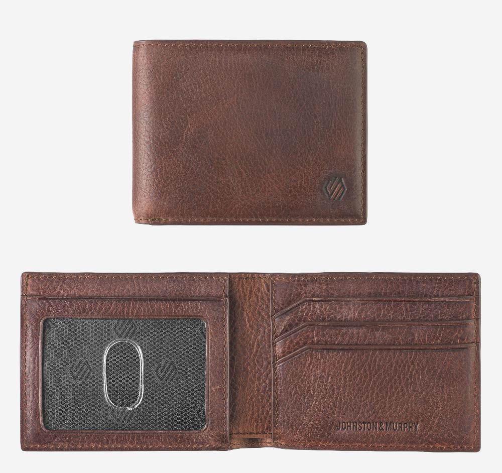 johnston & murphy Kingston Billfold Wallet Mahogany