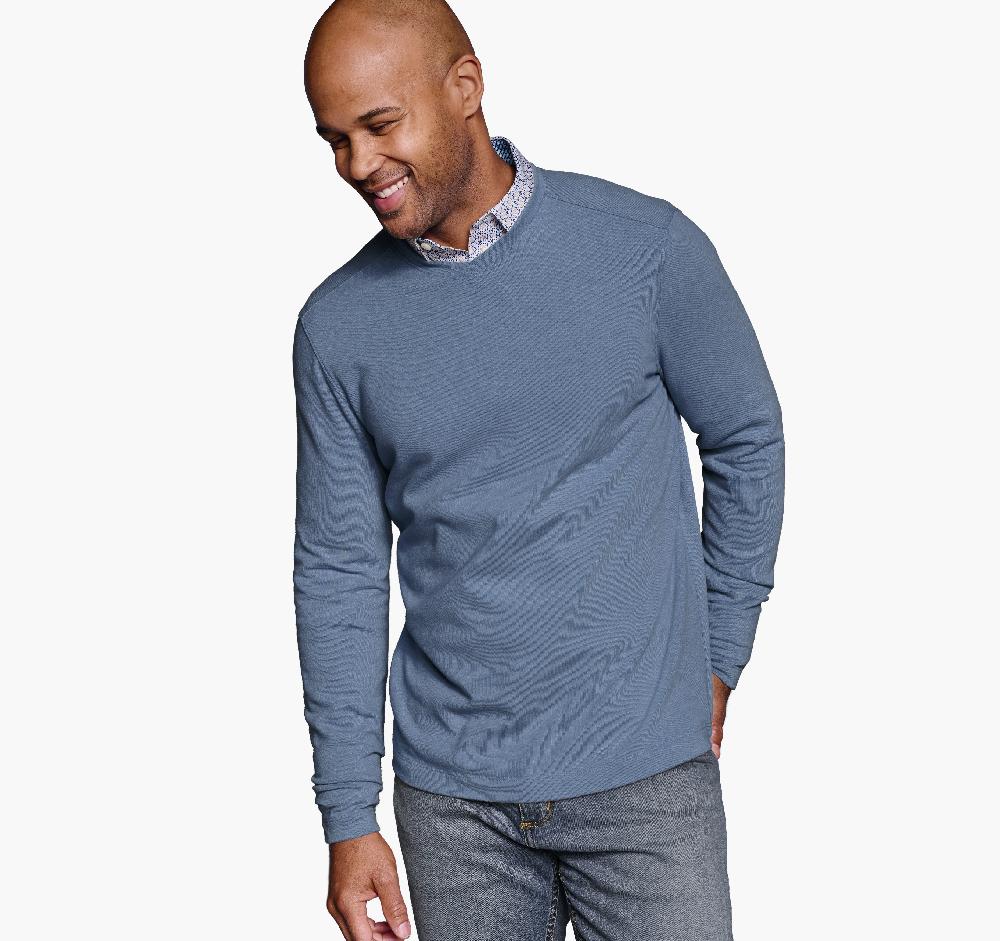 johnston & murphy Knit V-Neck Light Blue