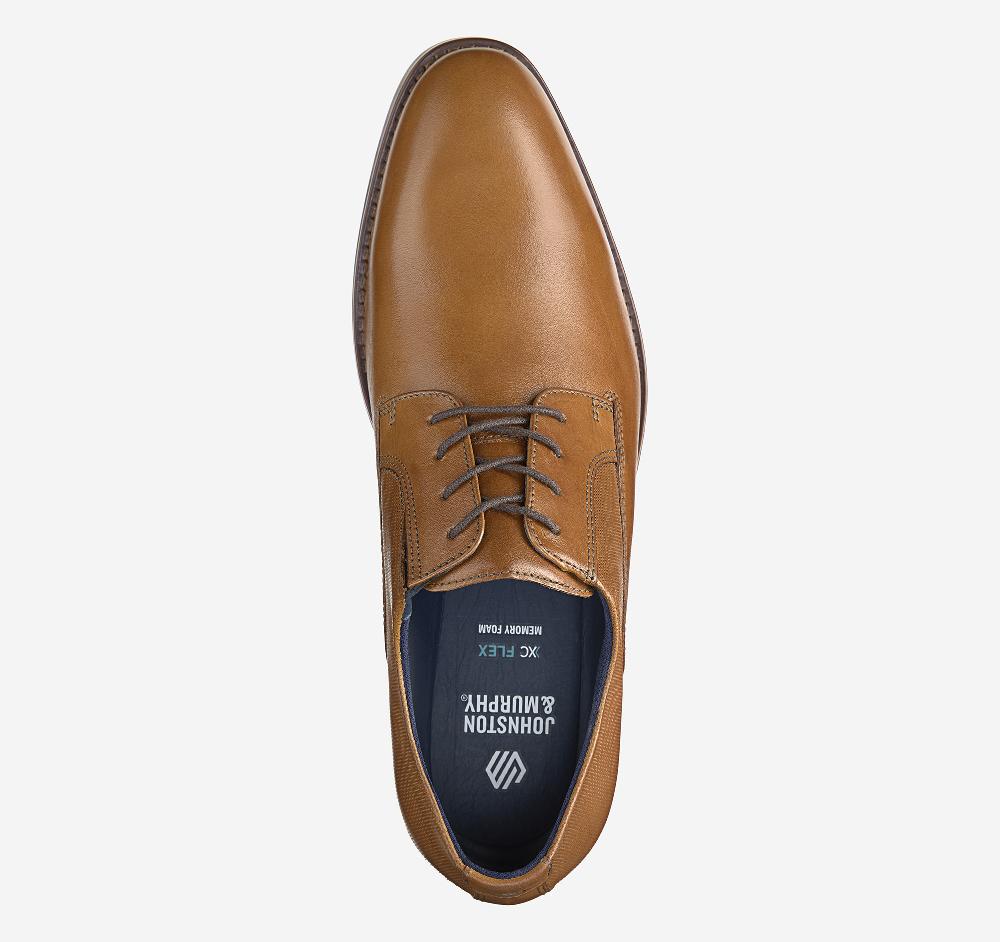 Johnston & Murphy Landry Plain Toe Tan Full Grain