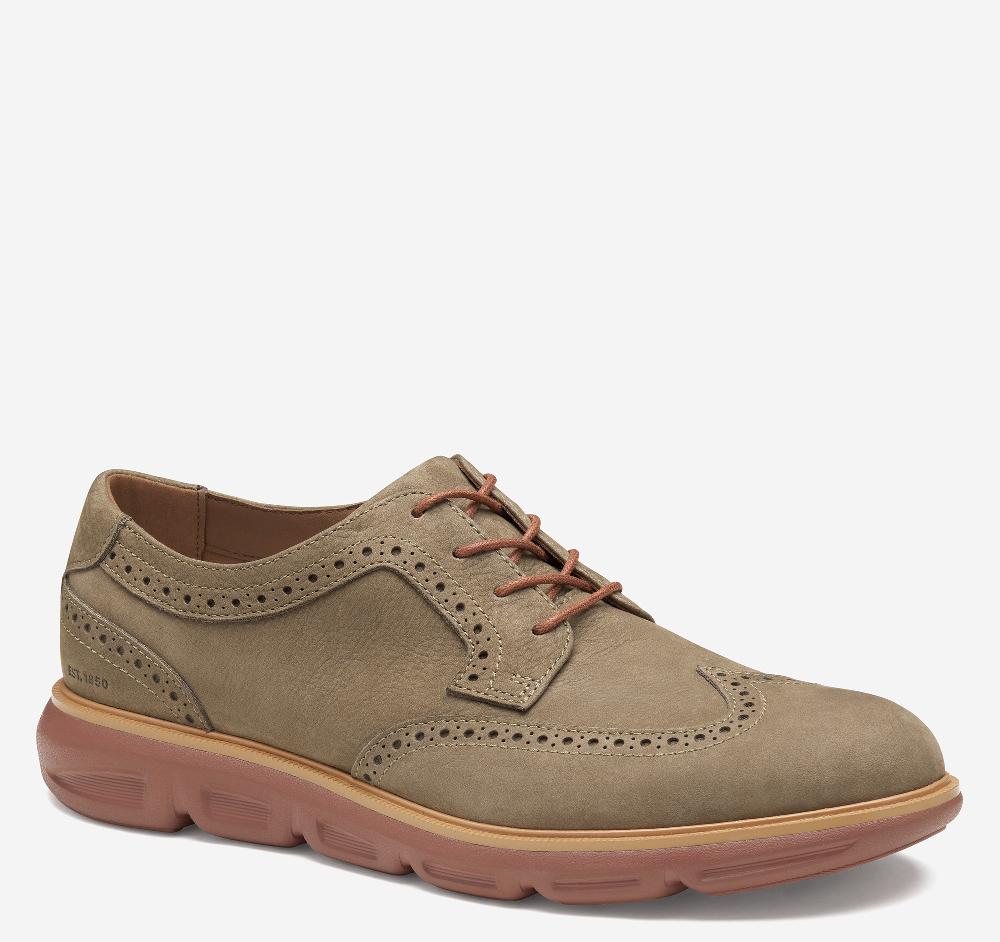 johnston & murphy Larkin Wingtip Taupe Nubuck