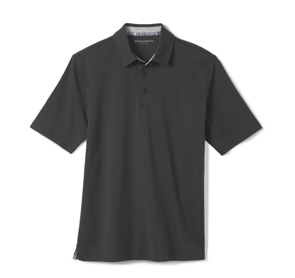 Johnston & Murphy Liquid Cotton Polo Black
