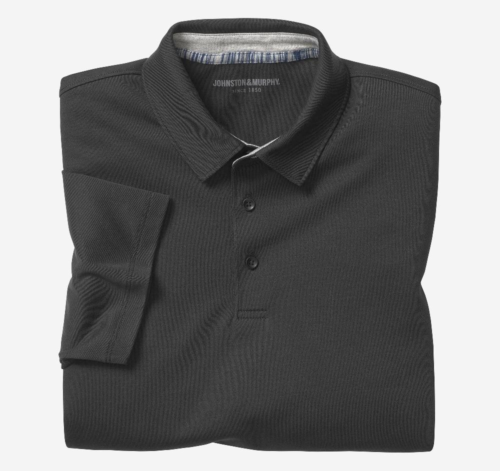 johnston & murphy Liquid Cotton Polo Black