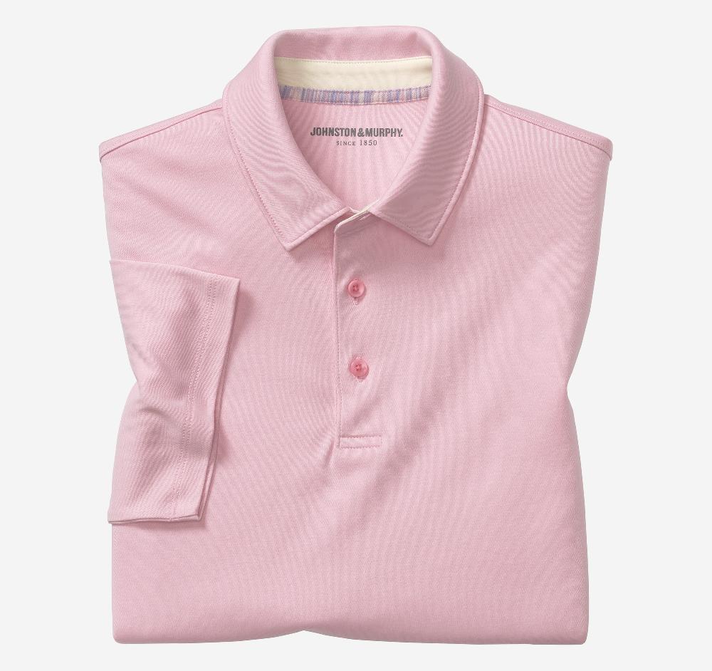 johnston & murphy Liquid Cotton Polo Pink