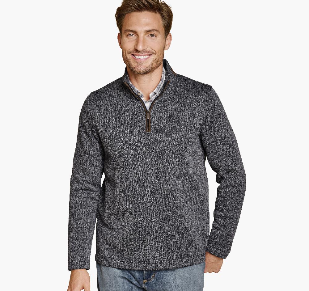 johnston & murphy Marled Quarter-Zip Gray/Brown
