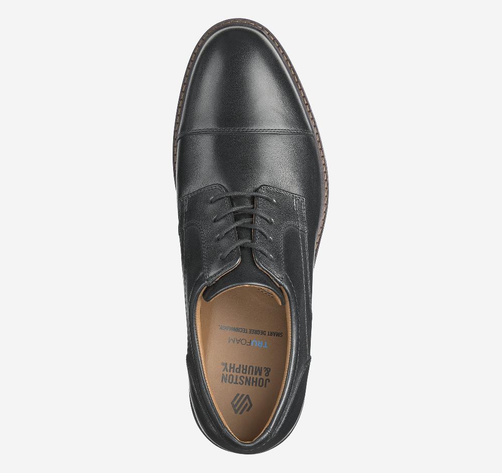 Johnston & Murphy Mason Cap Toe Black Full Grain