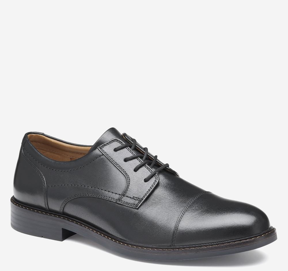 johnston & murphy Mason Cap Toe Black Full Grain