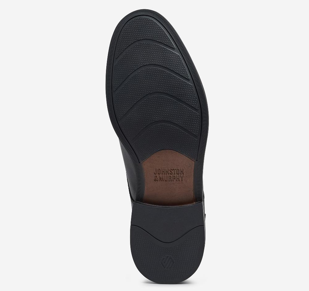 Johnston & Murphy Mason Plain Toe Black Full Grain