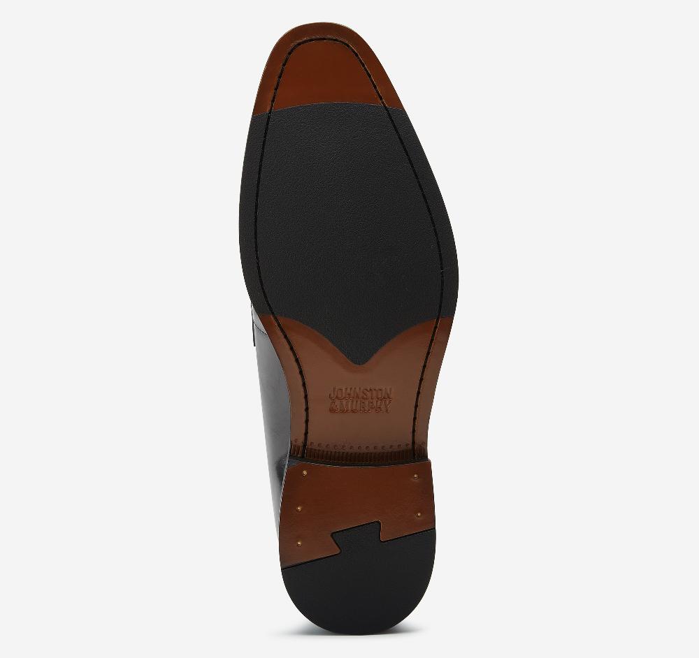 Johnston & Murphy Meade Penny Black Italian Calfskin