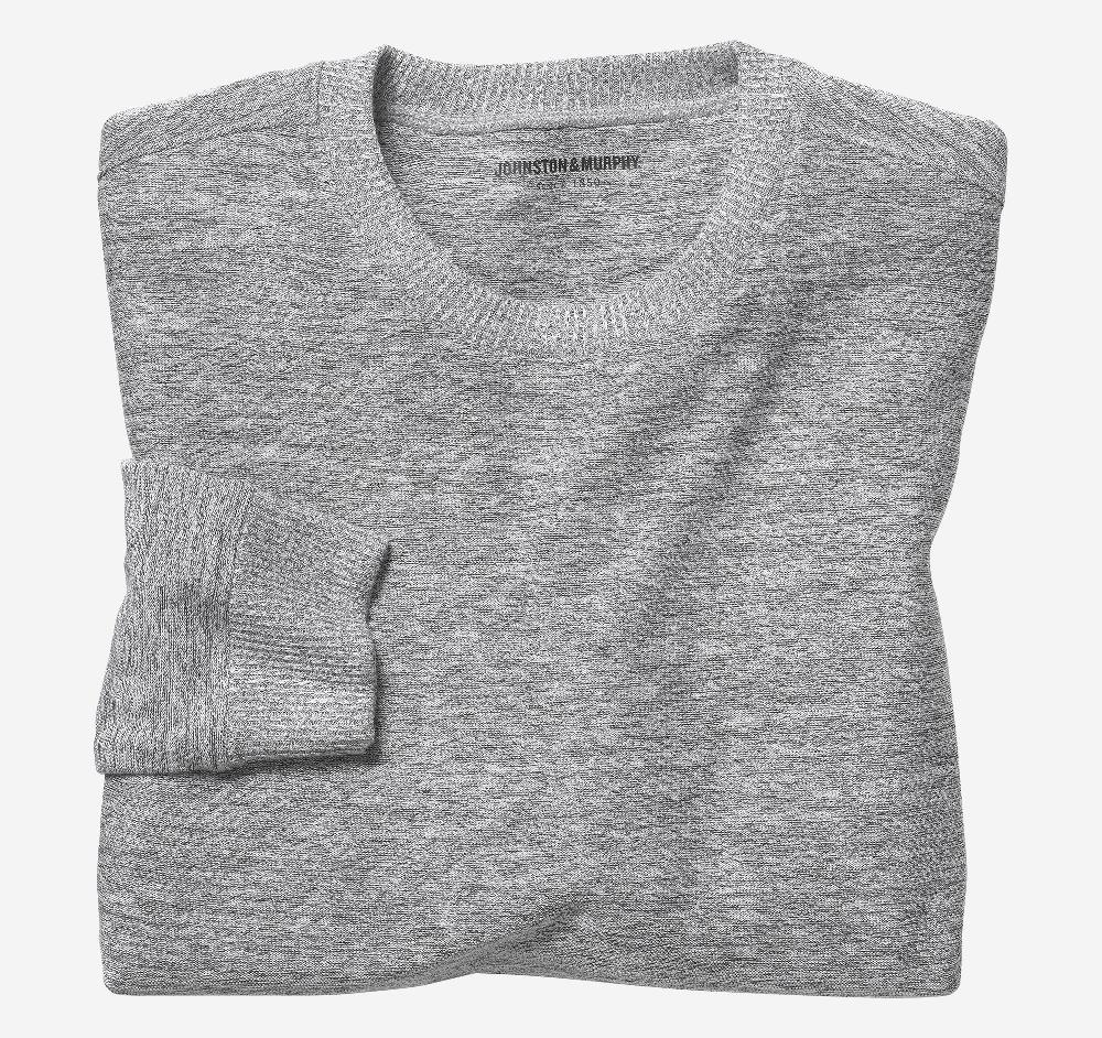 Johnston & Murphy Melange Pullover Gray