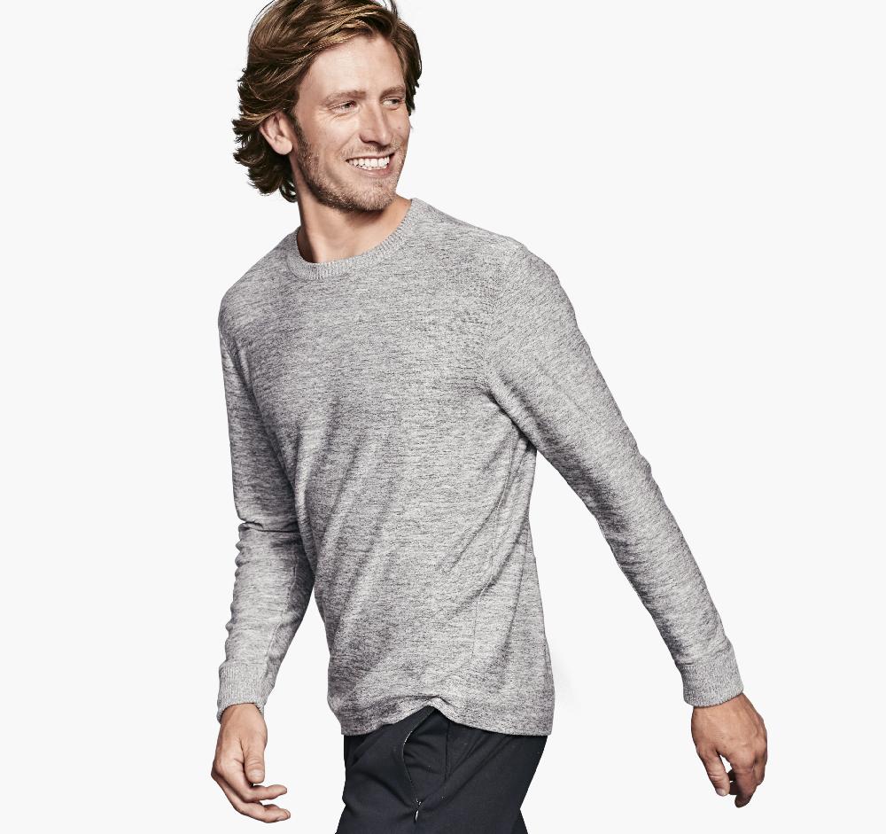 Johnston & Murphy Melange Pullover Gray