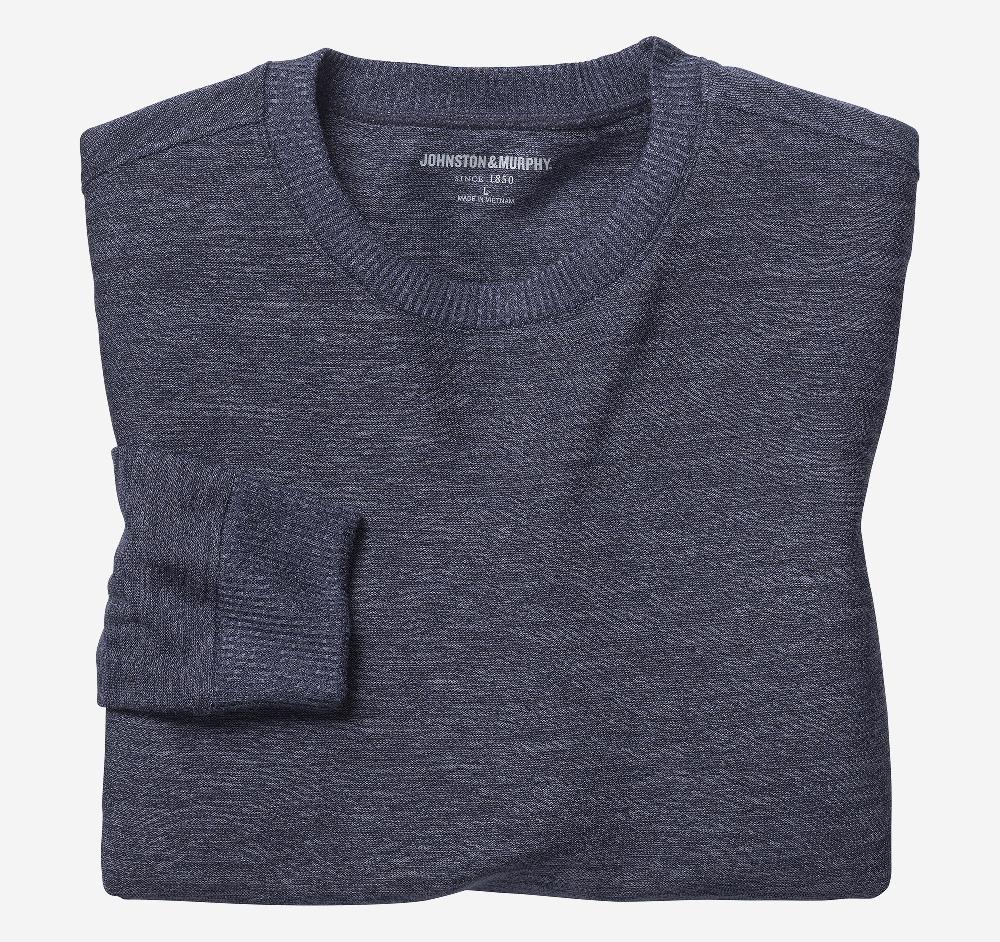 Johnston & Murphy Melange Pullover Navy