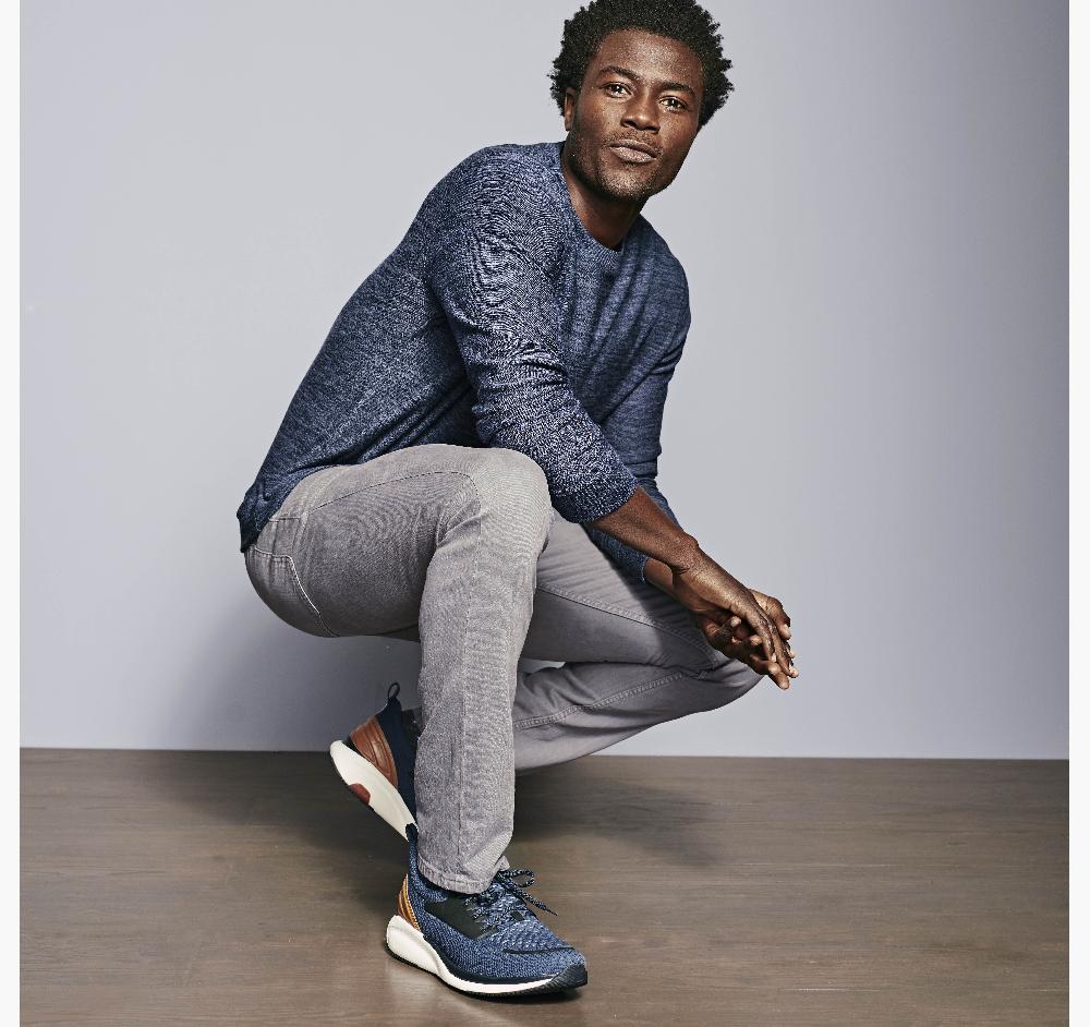 Johnston & Murphy Melange Pullover Navy