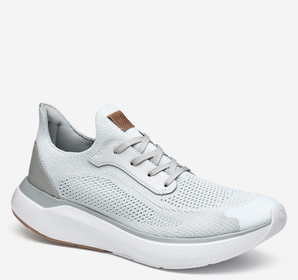 johnston & murphy Miles Knit Lace-Up Light Gray Knit