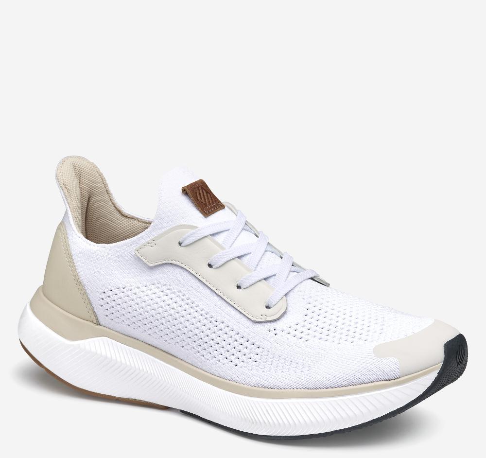 johnston & murphy Miles Knit Lace-Up White Knit