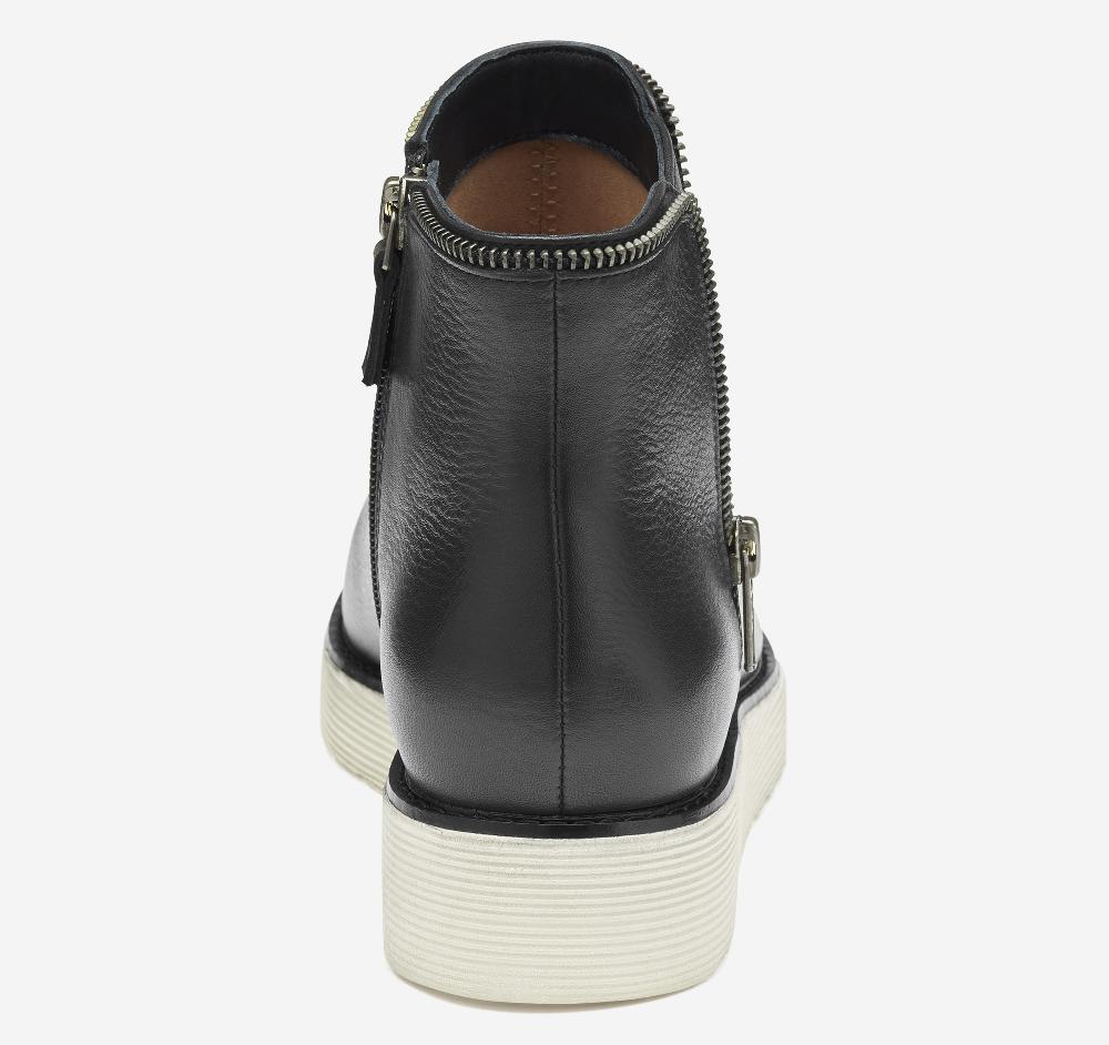 Johnston & Murphy Mitzi Zipper Bootie Black Calfskin