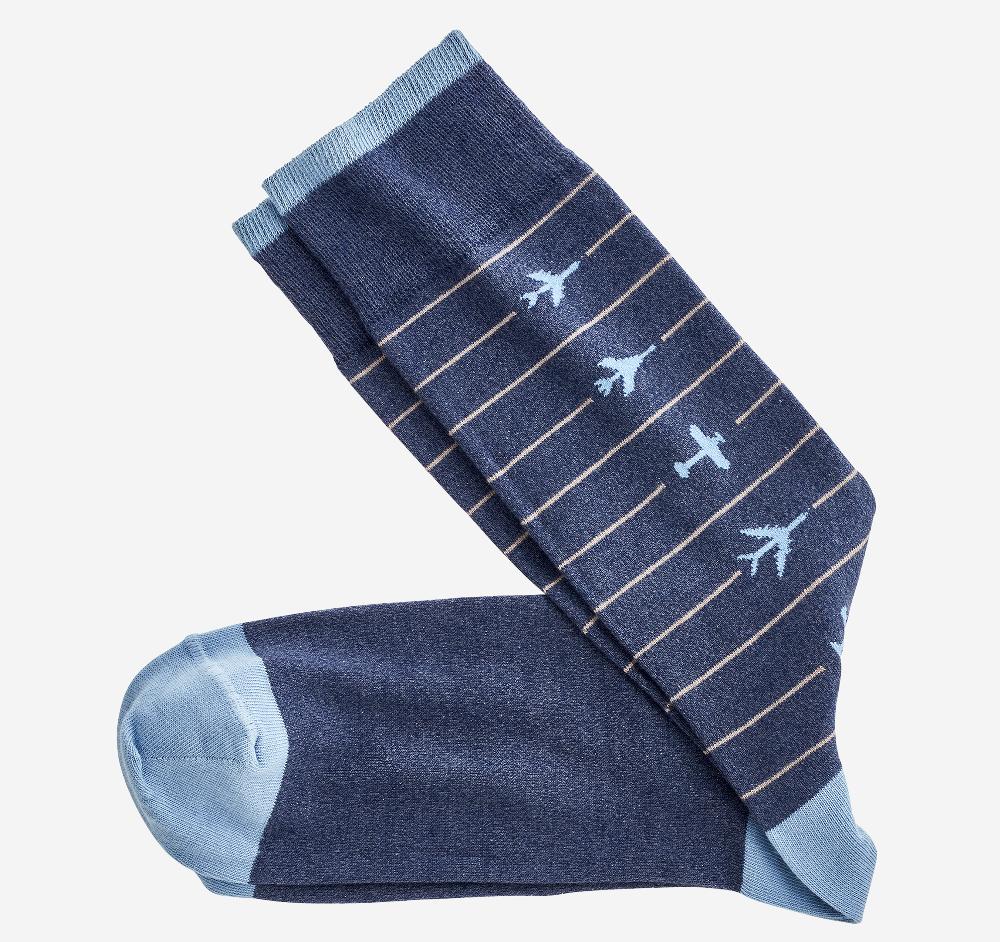 johnston & murphy Novelty Socks Blue Airplane
