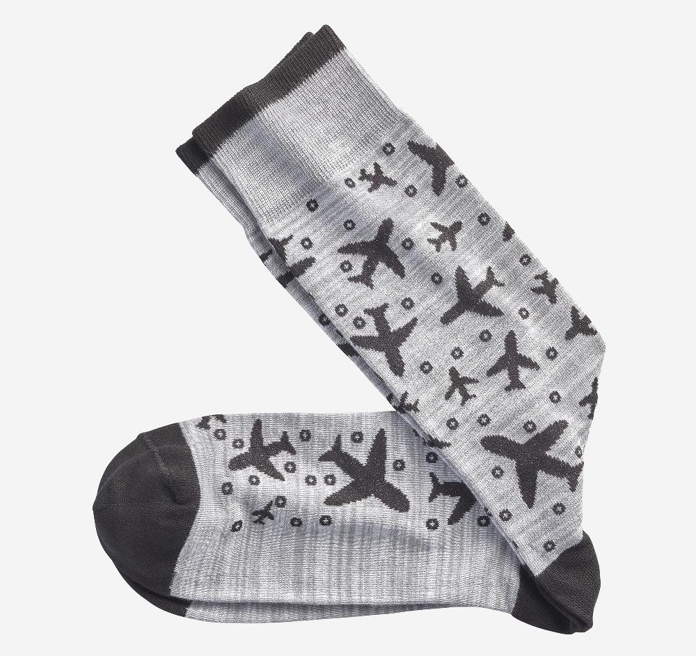 johnston & murphy Novelty Socks Gray Planes