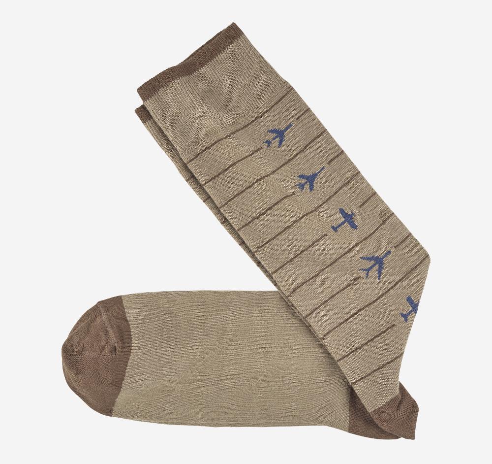 johnston & murphy Novelty Socks Khaki Airplane