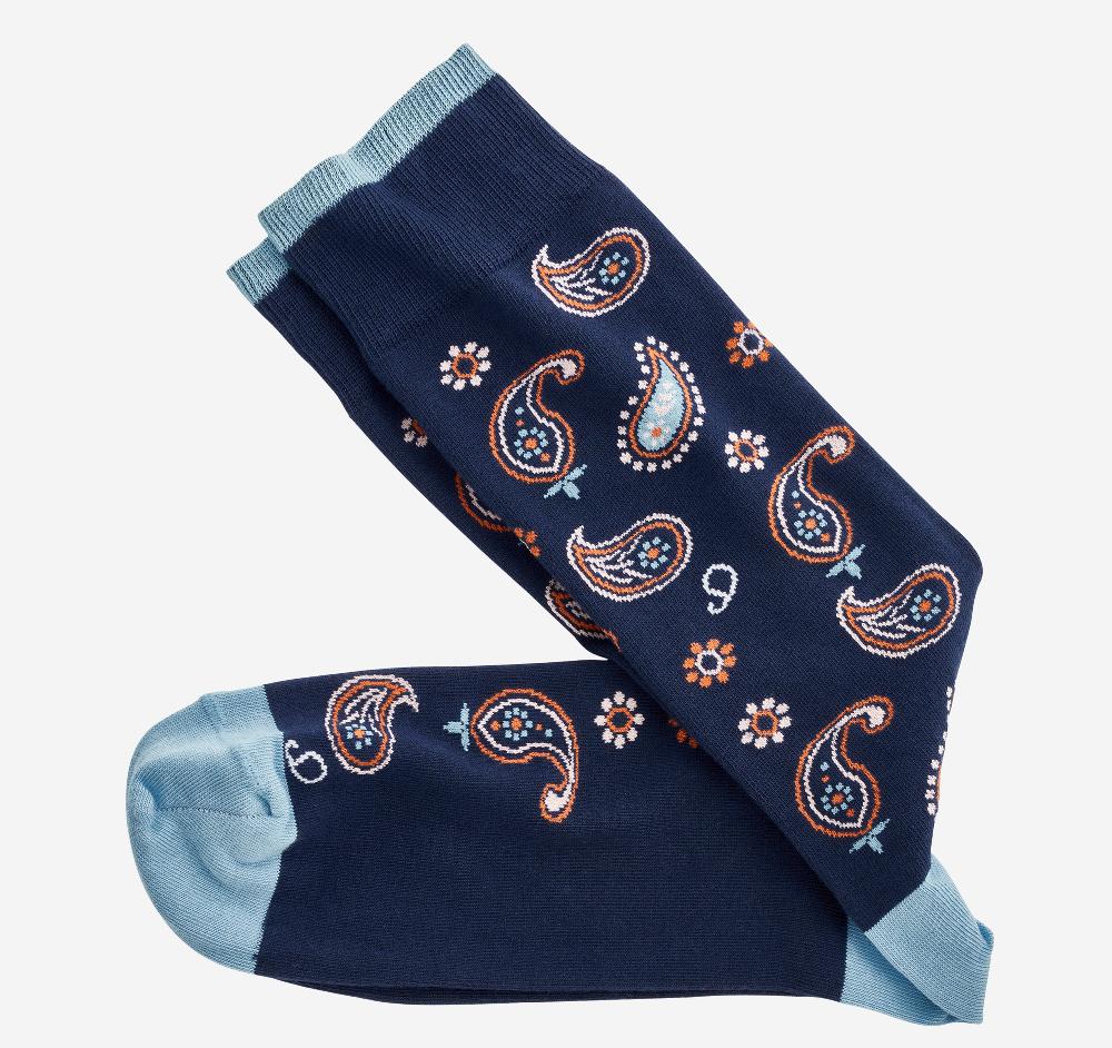 johnston & murphy Novelty Socks Navy Paisley