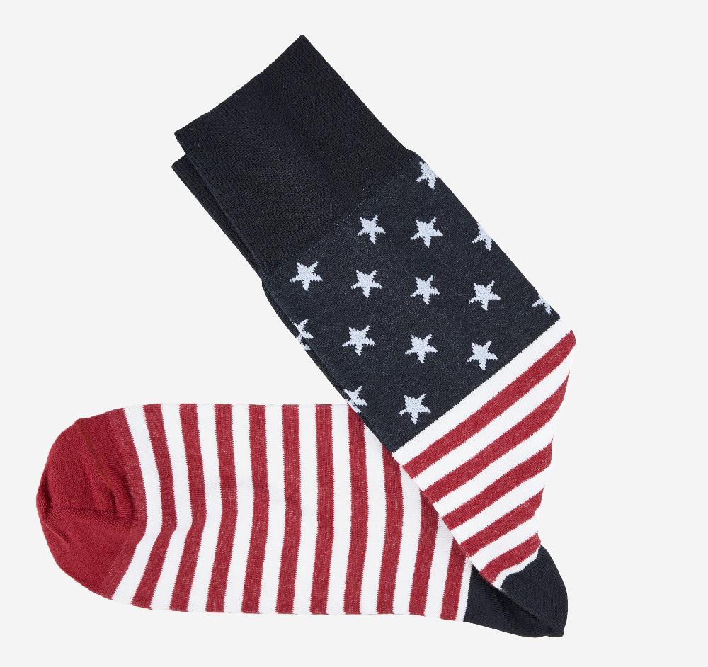 johnston & murphy Novelty Socks Navy/Red Flag