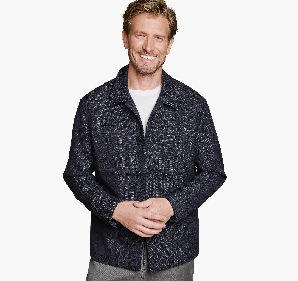 johnston & murphy Patterned Shirt Jacket Navy