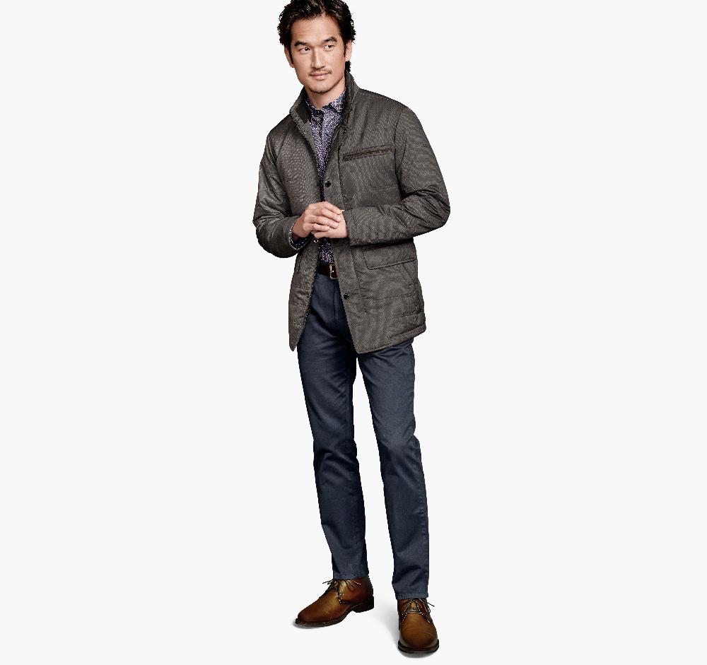 Johnston & Murphy Perforated Quilted Jacket Taupe