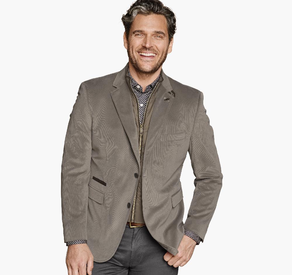 Johnston & Murphy Plush Bibbed Blazer Taupe Twill