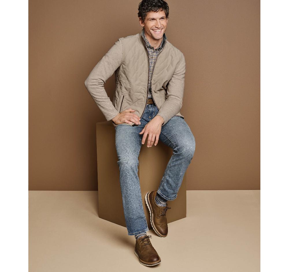 Johnston & Murphy Quilted Full-Zip Tan