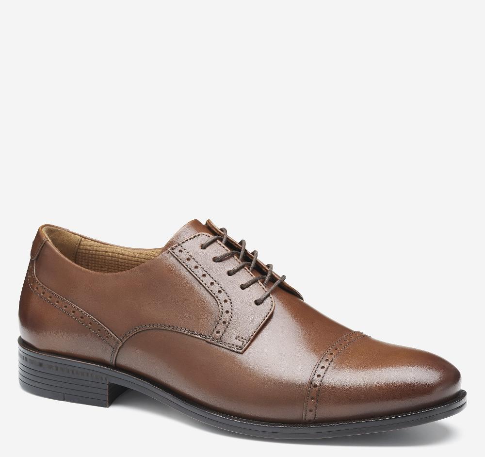 johnston & murphy Reeve Cap Toe Brown Full Grain
