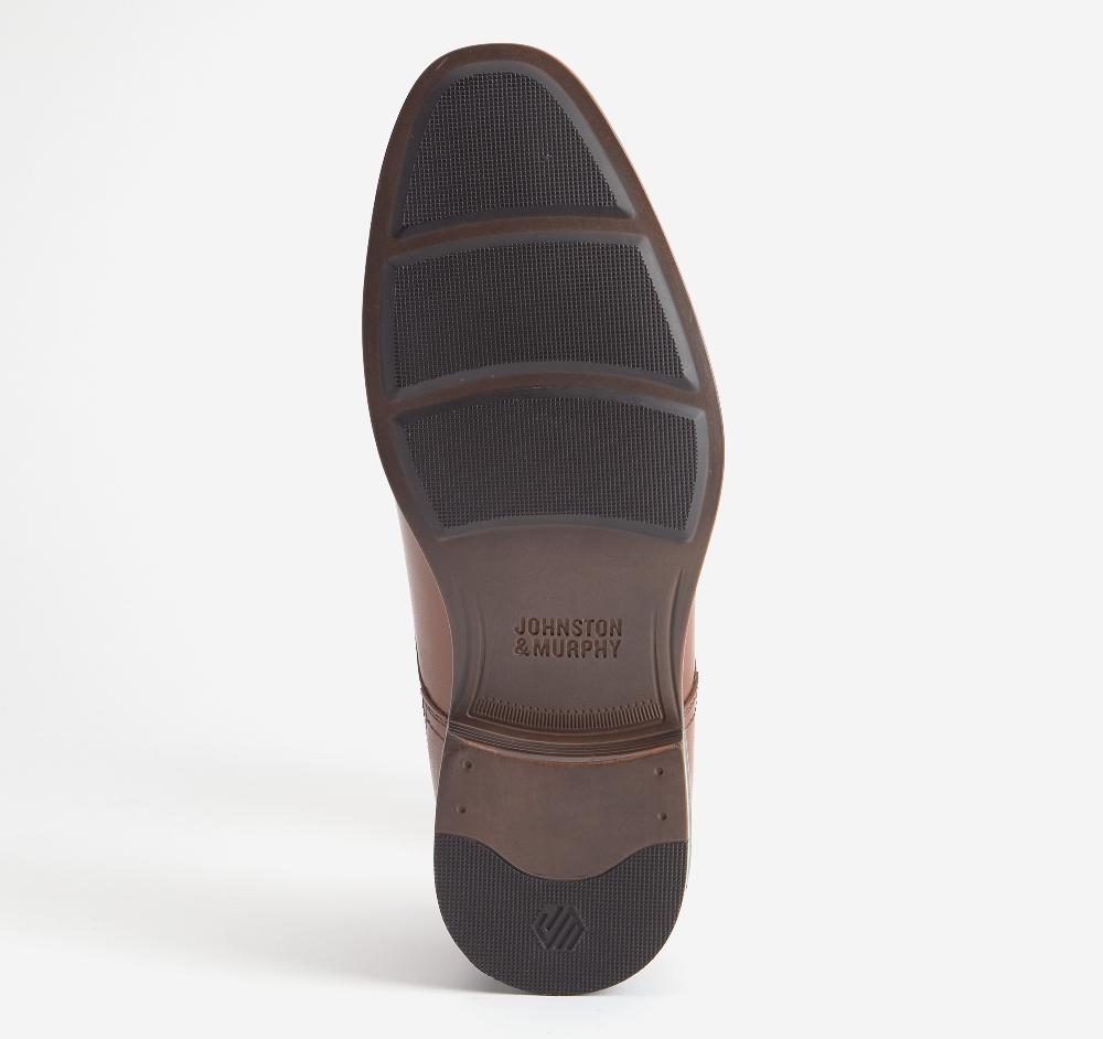 Johnston & Murphy Reeve Plain Toe Brown Full Grain