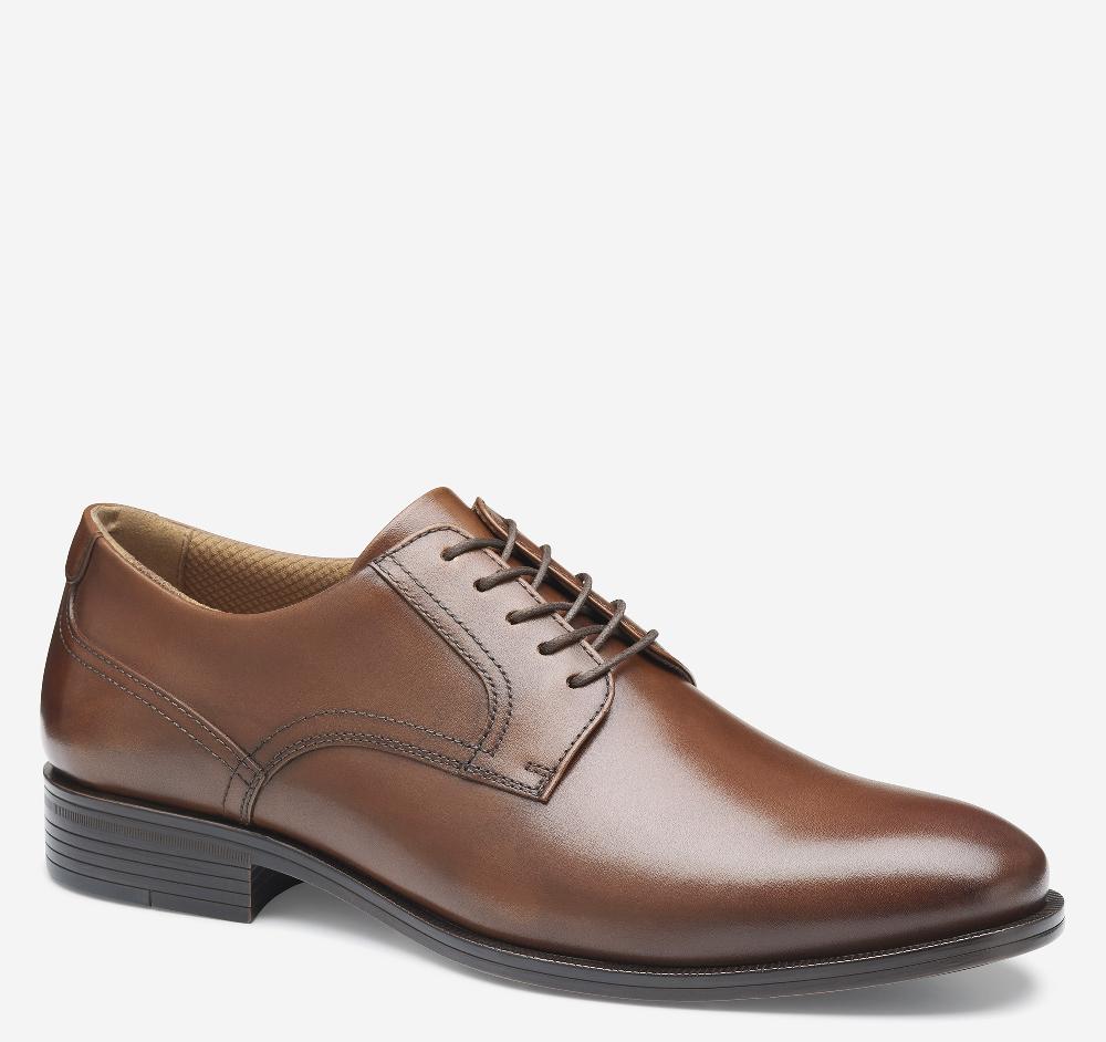johnston & murphy Reeve Plain Toe Brown Full Grain